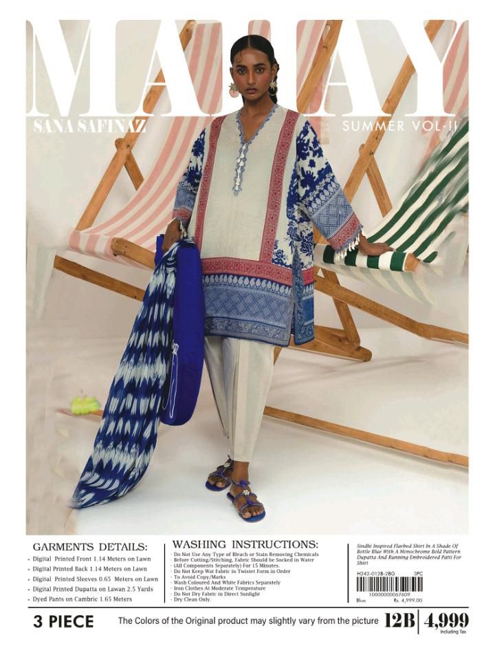 Sale Sale M-5002  Rs.2390  Branded (Sana Safinaz) 3 Pc Lawn suit with packing