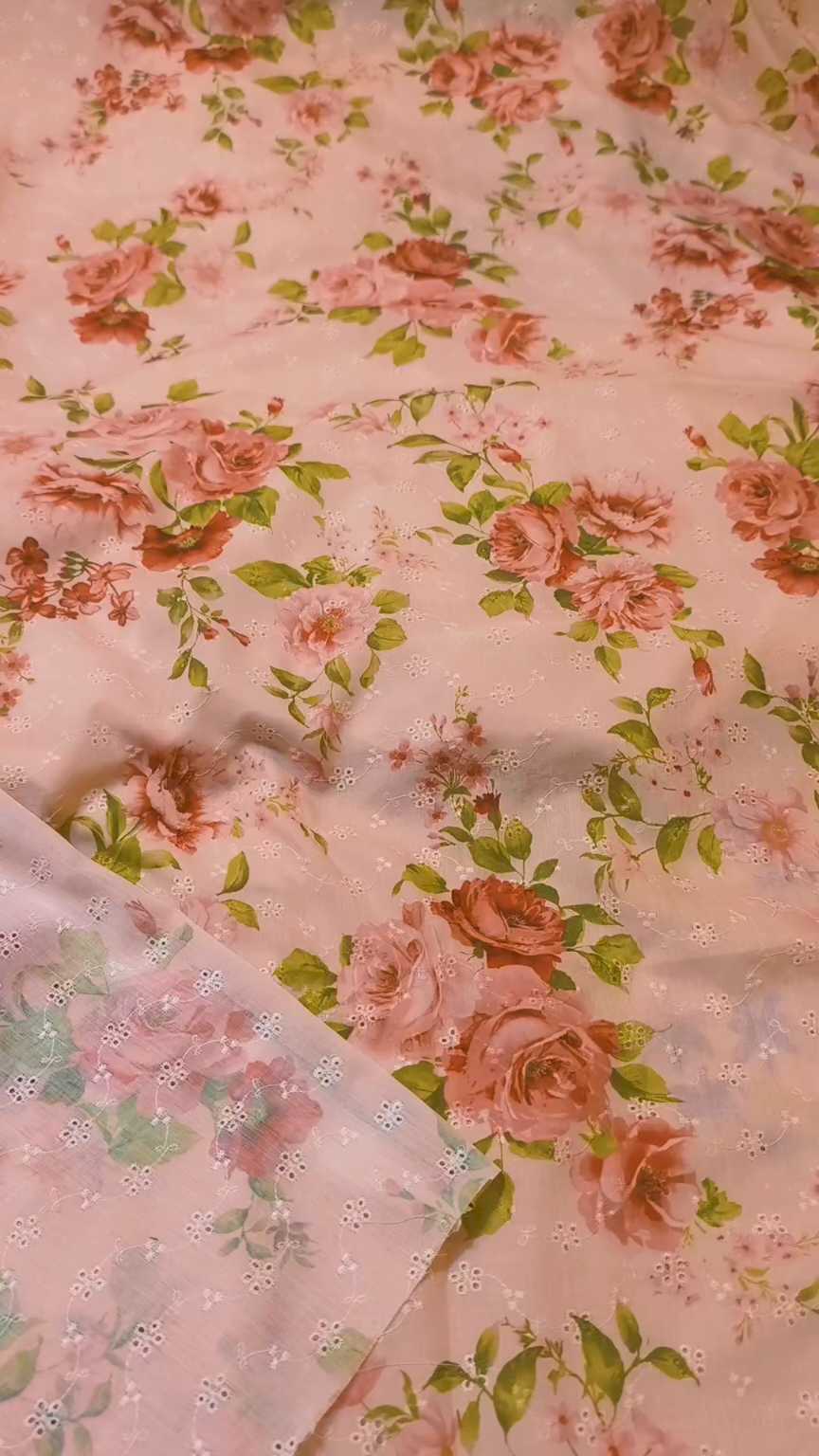 🥳 Sale Sale M-469  Rs.1650  Imported Shiffli ChickenKari Embroidery Print in Swiss Summer 🏝️ Lawn Shirt