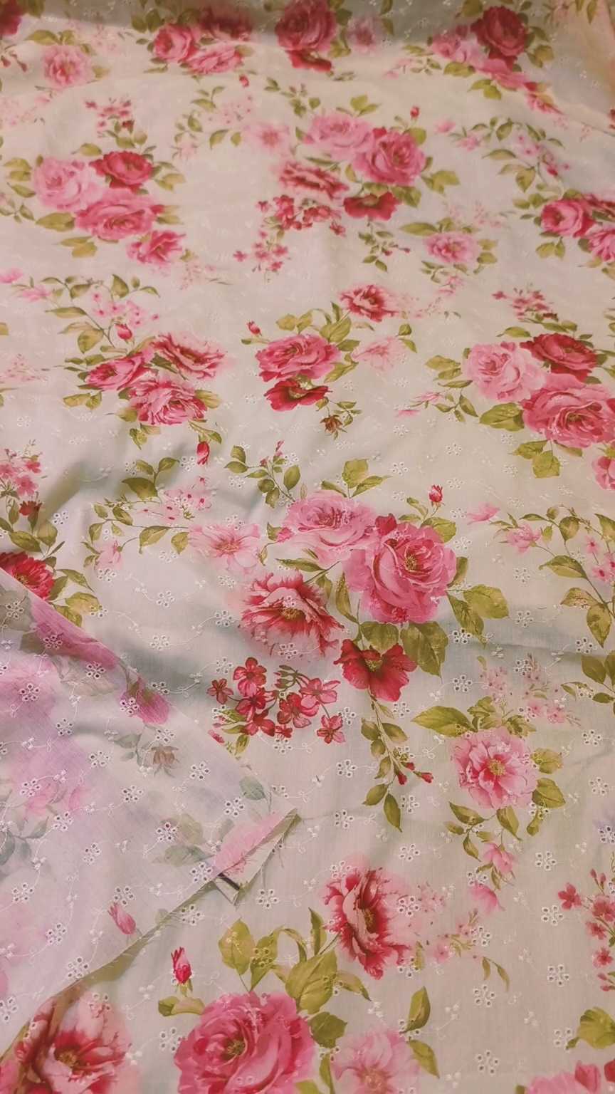 🥳 Sale Sale M-468  Rs.1650  Imported Shiffli ChickenKari Embroidery Print in Swiss Summer 🏝️ Lawn Shirt