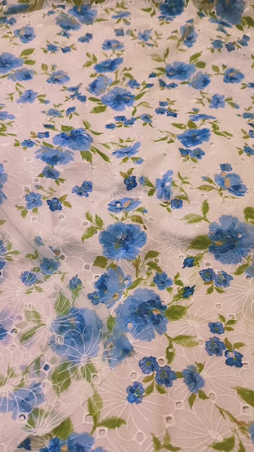 🥳 Sale Sale M-466  Rs.1650  Imported Shiffli ChickenKari Embroidery Print in Swiss Summer 🏝️ Lawn Shirt