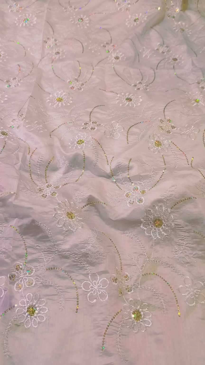 🥳 Sale Sale M-463 Rs.1650 Imported Hi quality square work Embroidery In Silky Lawn Shirt