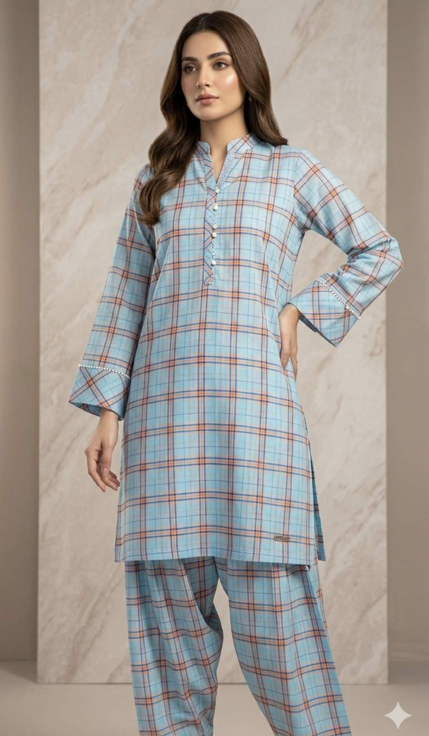 🥳 Big Sale M-434  Rs.990  Imported Summer Kaaddi Loom Lawn Stuff Same print Shirt & Truzer 2pc