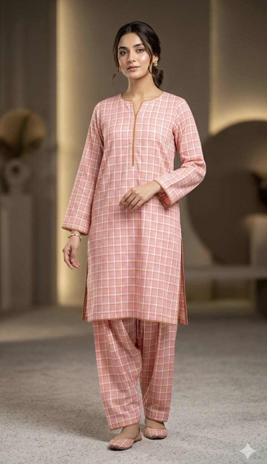 🥳 Big Sale M-433  Rs.990  Imported Summer Kaaddi Loom Lawn Stuff Same print Shirt & Truzer 2pc