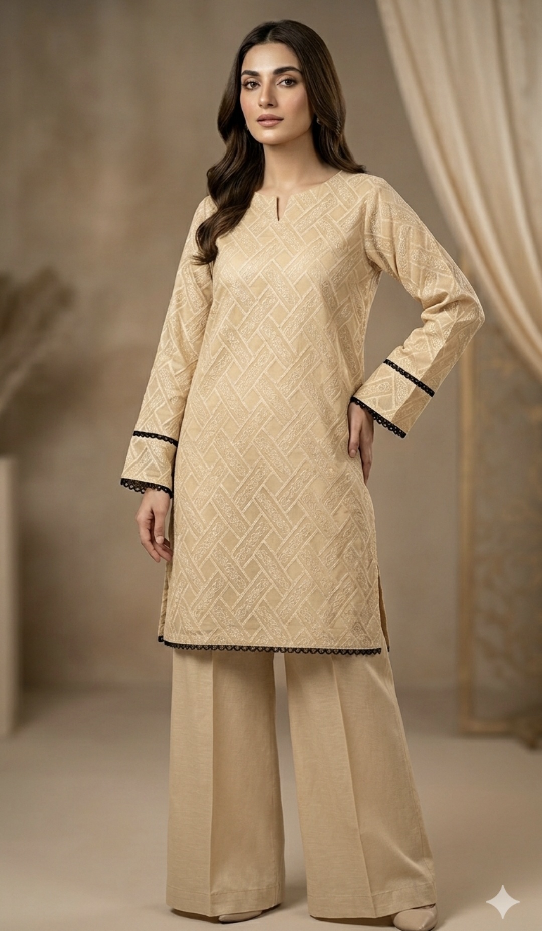 🥳 Sale Sale M-480  Rs.1150  Imported High quality 3-D  Embroidery in Summer Pure Shaffon  Shirt