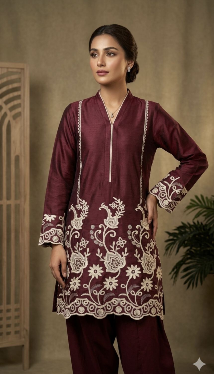 🥳 Sale Sale M-465 Rs.1650 Imported High quality 3-D ChickenKari Embroidery in Summer Silky Lawn Shirt