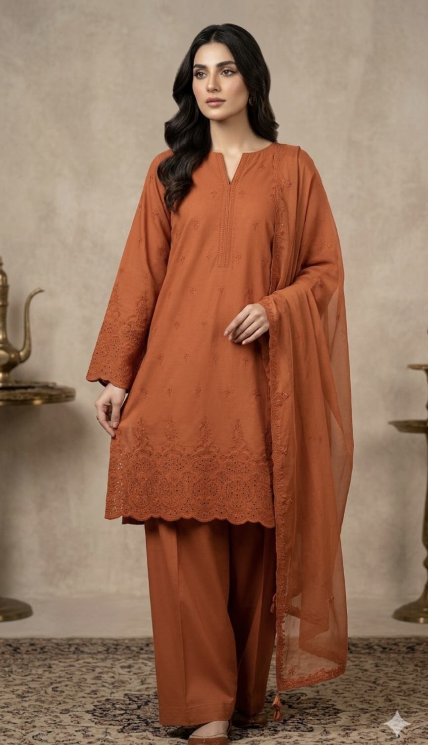 🥳 Sale Sale M-503 Rs.1550 Imported Shiffli ChickenKari Embroidery Pure  Summer 🏝️ Lawn Shirt