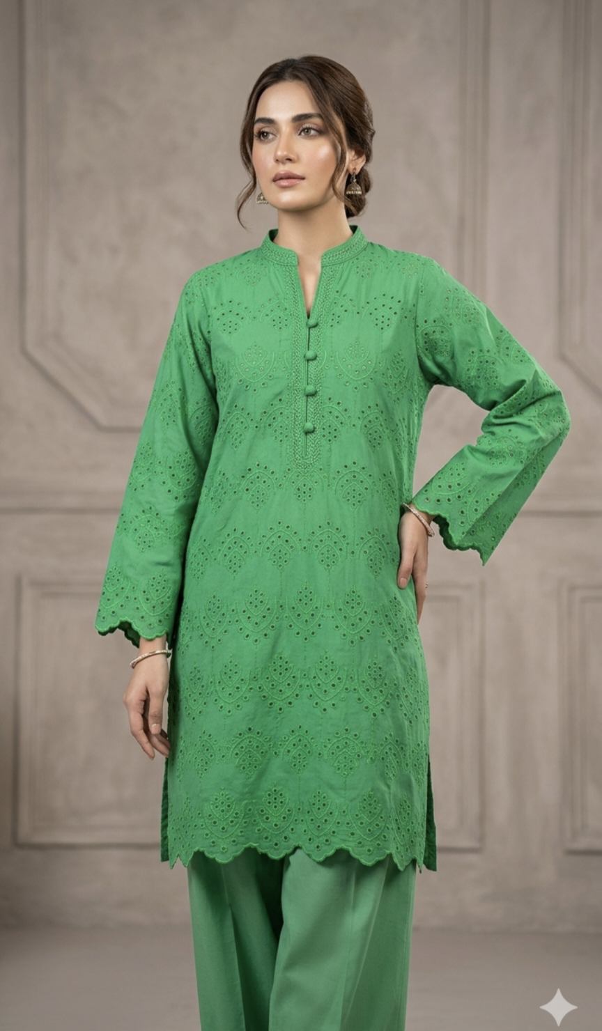 🥳 Sale Sale M-500  Rs.1550 Imported Shiffli ChickenKari Embroidery Pure  Summer 🏝️ Lawn Shirt