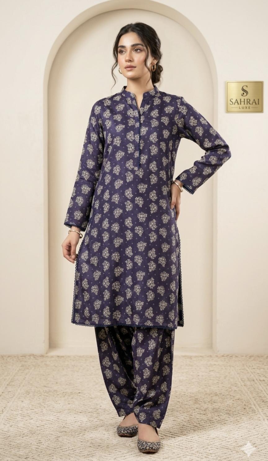 🥳 Big Sale M-538  Rs.1250  Imported Digital Pure Summer ⛱️ Lawn Same print Shirt & Truzer 2pc