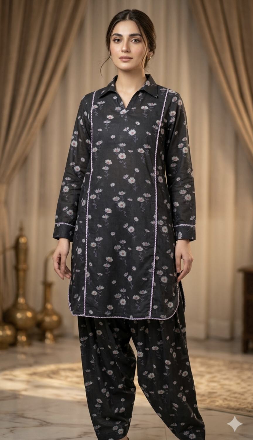 🥳 Big Sale M-535  Rs.1250  Imported Digital Pure Summer ⛱️ Lawn Same print Shirt & Truzer 2pc