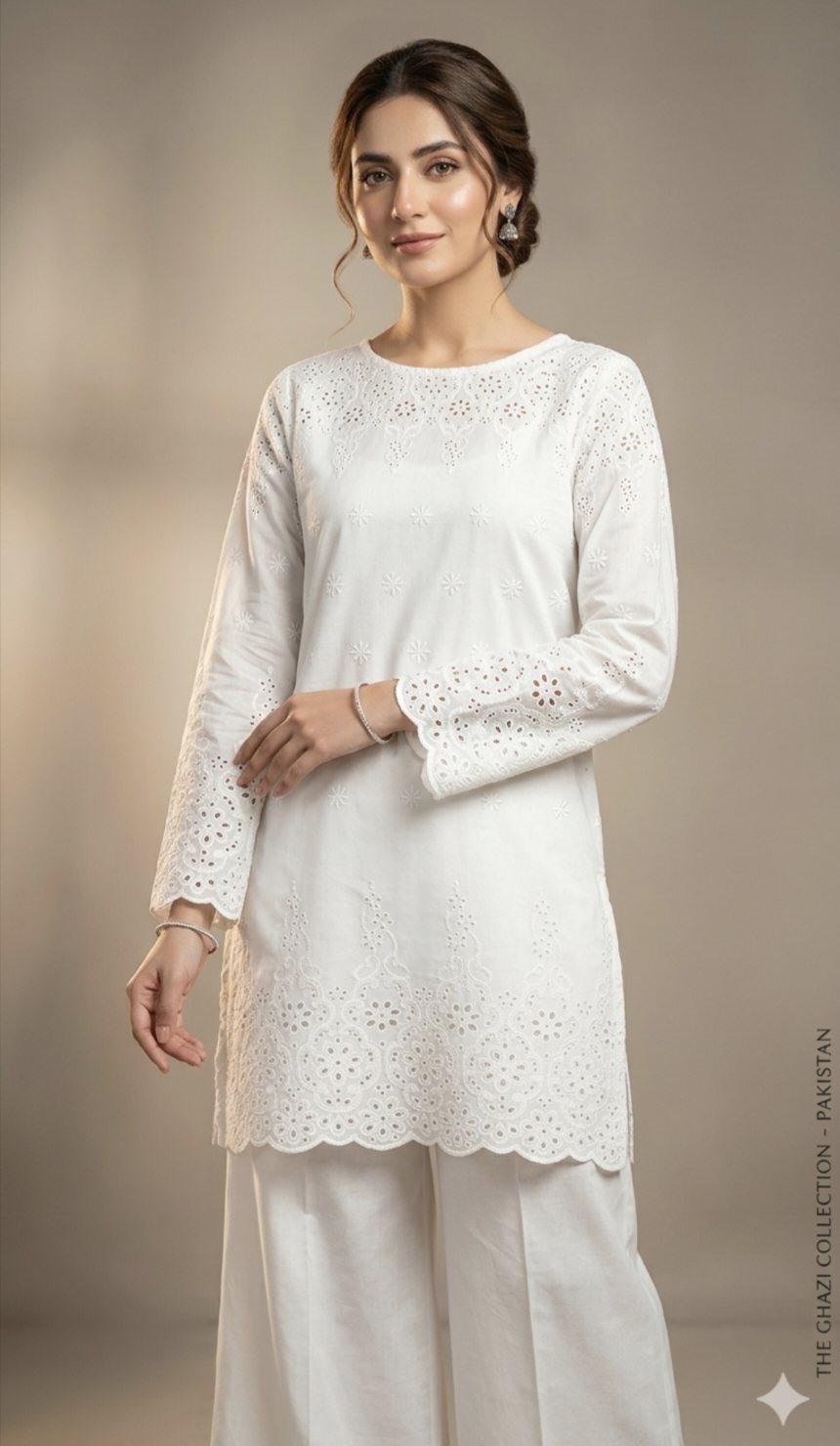 🥳 Sale Sale M-596  Rs.1550 Imported 3-D Shiffli ChickenKari Embroidery Pure Summer 🏝️ Lawn Shirt -