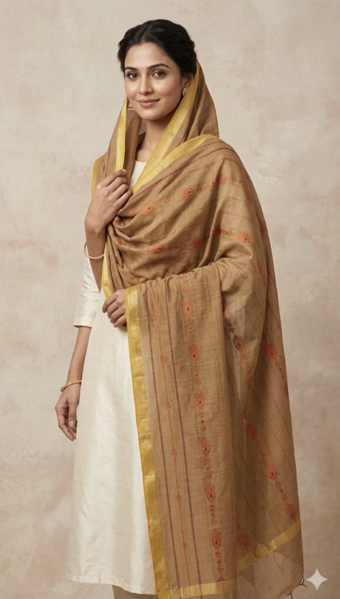 🥳 Sale Sale M-574  Rs.1290 (Dc Free) Tarkashi Broshia Jacquard High quality Lawn Chadder (2.5 Meter)