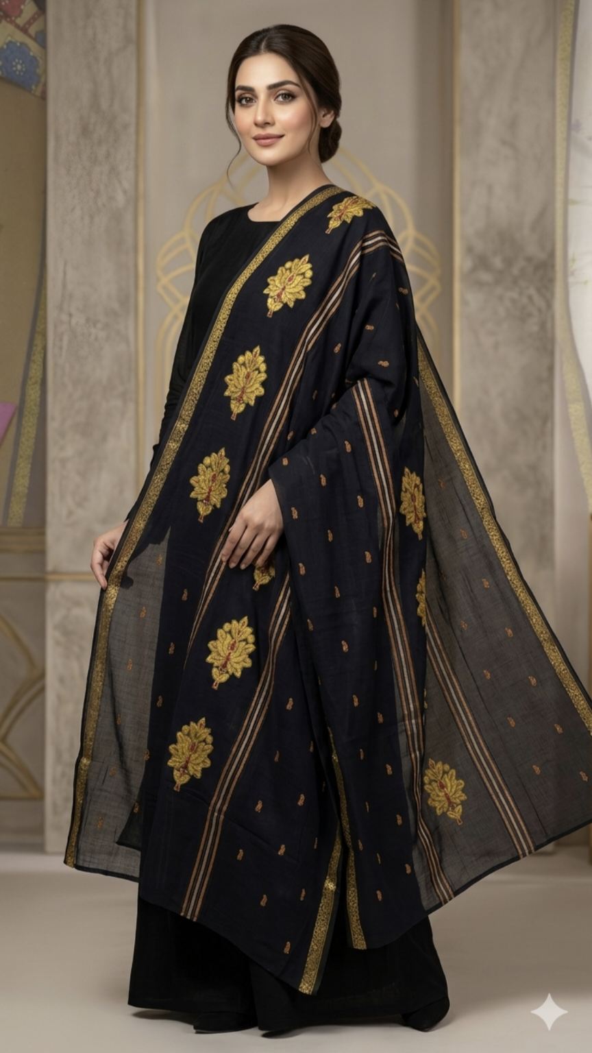 🥳 Sale Sale M-570  Rs.1290 (Dc Free) Tarkashi Broshia Jacquard High quality Lawn Chadder (2.5 Meter)