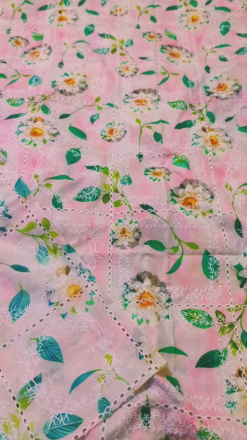 🥳 Sale Sale M-620  Rs.1990  Imported Hi quality 3-D Shiffli ChickenKari Embroidery Pure Summer 🏝️ Lawn Shirt