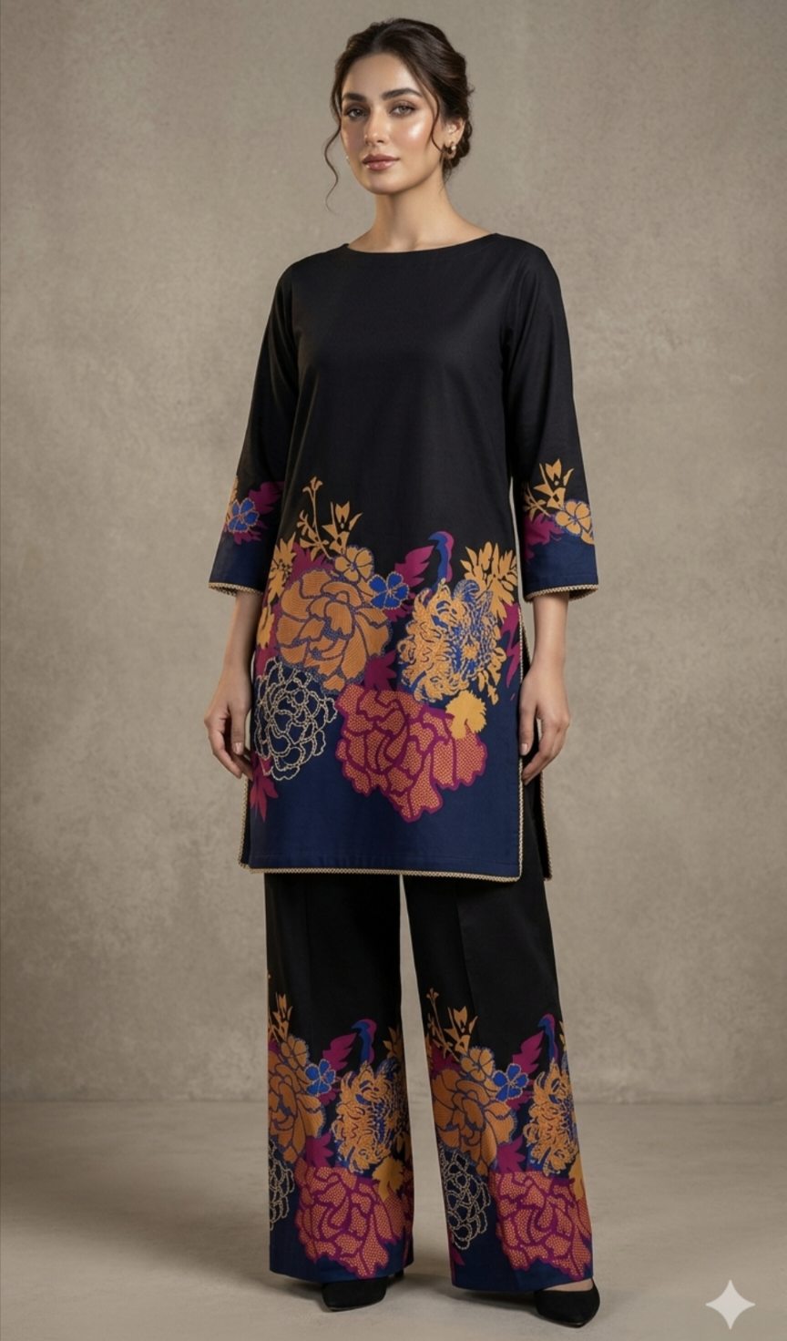 🥳 New Arrivals M-644 Rs.1550 Imported Digital border design Pure Summer ⛱️ Lawn Same print Shirt & Truzer 2pc