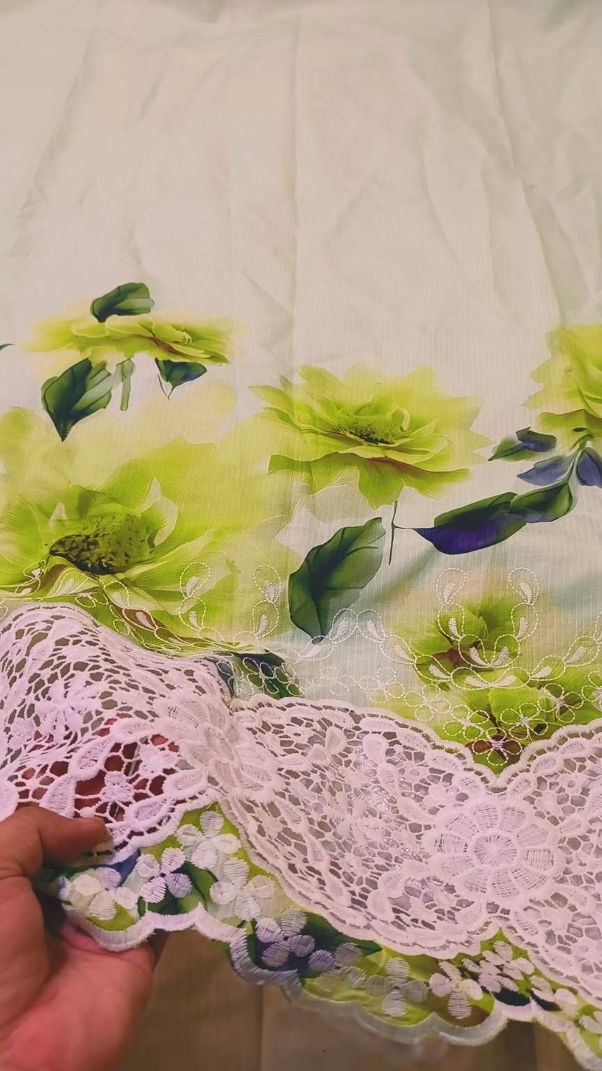 🤣 Sale Sale M-603 Rs.2400 Imported  Most Luxurious Expensive Suit's Shirt ChickenKari Lace Embroidery in Dorria Stuff Shirt ( 2 gaz) Front Back & Bazo embroidery