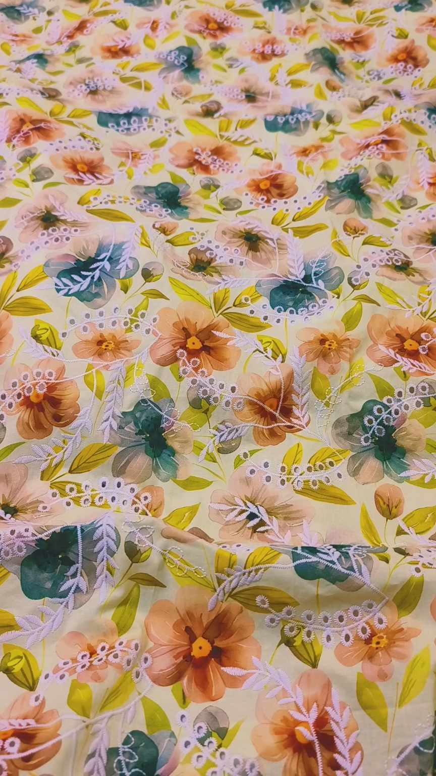 🥳 Sale Sale M-628 Rs.1990 Imported Hi quality 3-D Shiffli ChickenKari Embroidery Pure Summer 🏝️ Lawn Shirt