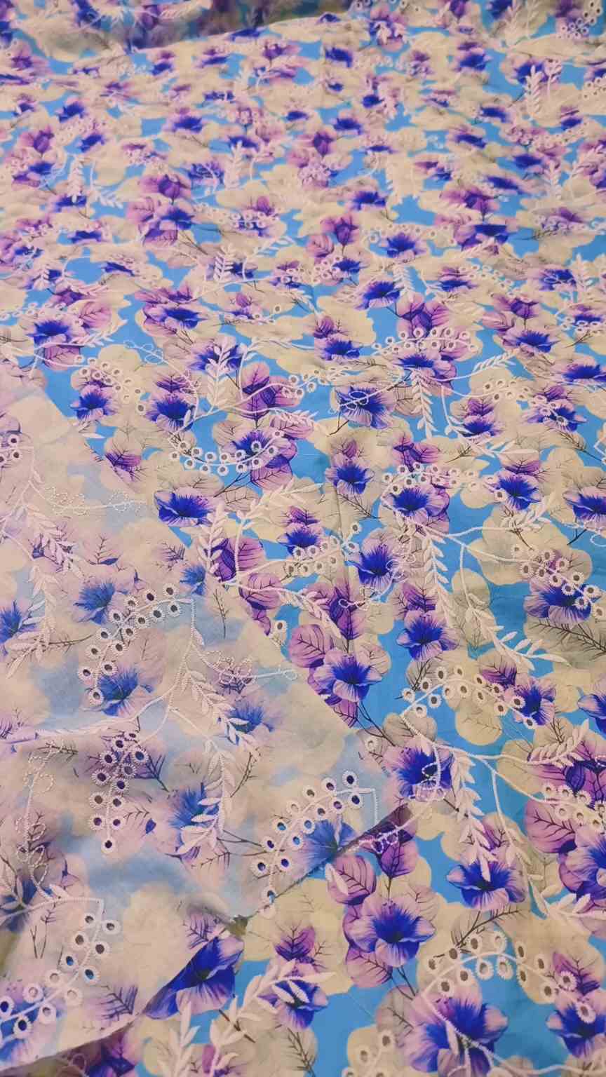 🥳 Sale Sale M-624 Rs.1990 Imported Hi quality 3-D Shiffli ChickenKari Embroidery Pure Summer 🏝️ Lawn Shirt