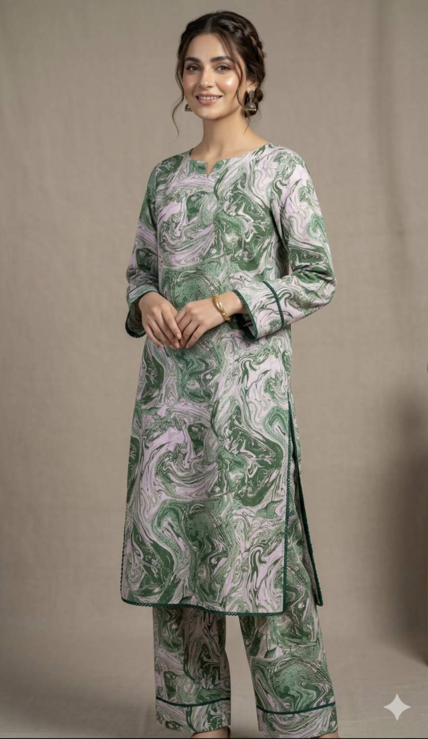 🥳 Sale Sale M-672  Rs.1290  Imported Digital Korean Georgette Same print Shirt & Truzer 2pc