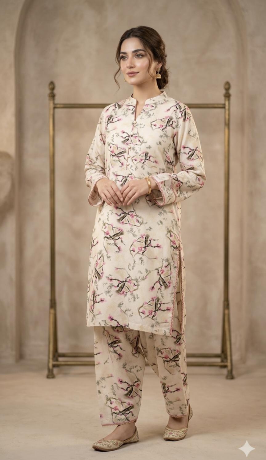 🥳 Sale Sale M-668  Rs.1290  Imported Digital Korean Georgette Same print Shirt & Truzer 2pc