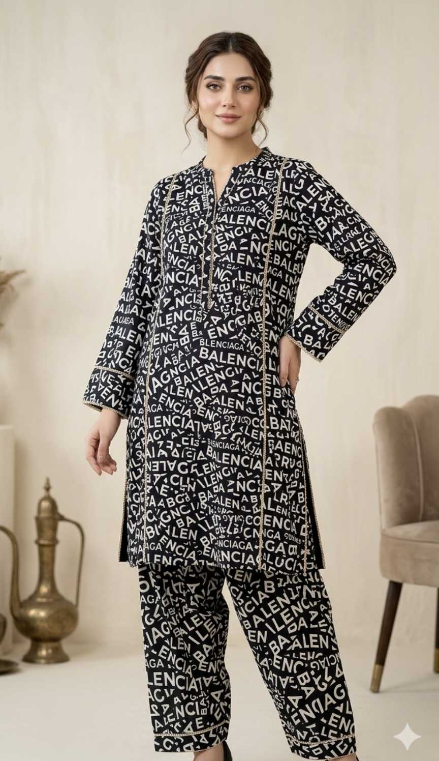 🥳 Sale Sale M-667  Rs.1290  Imported Digital Korean Georgette Same print Shirt & Truzer 2pc
