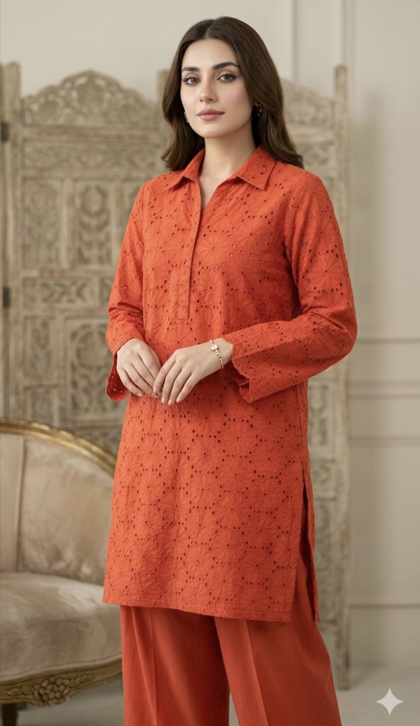 🥳 Sale Sale M-679  Rs.1650 Imported Hi quality 3-D Shiffli ChickenKari Embroidery Pure Summer 🏝️ Lawn Shirt