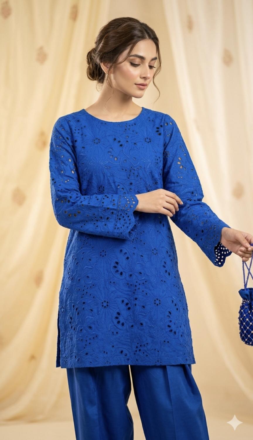 🥳 Sale Sale M-676  Rs.1650 Imported Hi quality 3-D Shiffli ChickenKari Embroidery Pure Summer 🏝️ Lawn Shirt