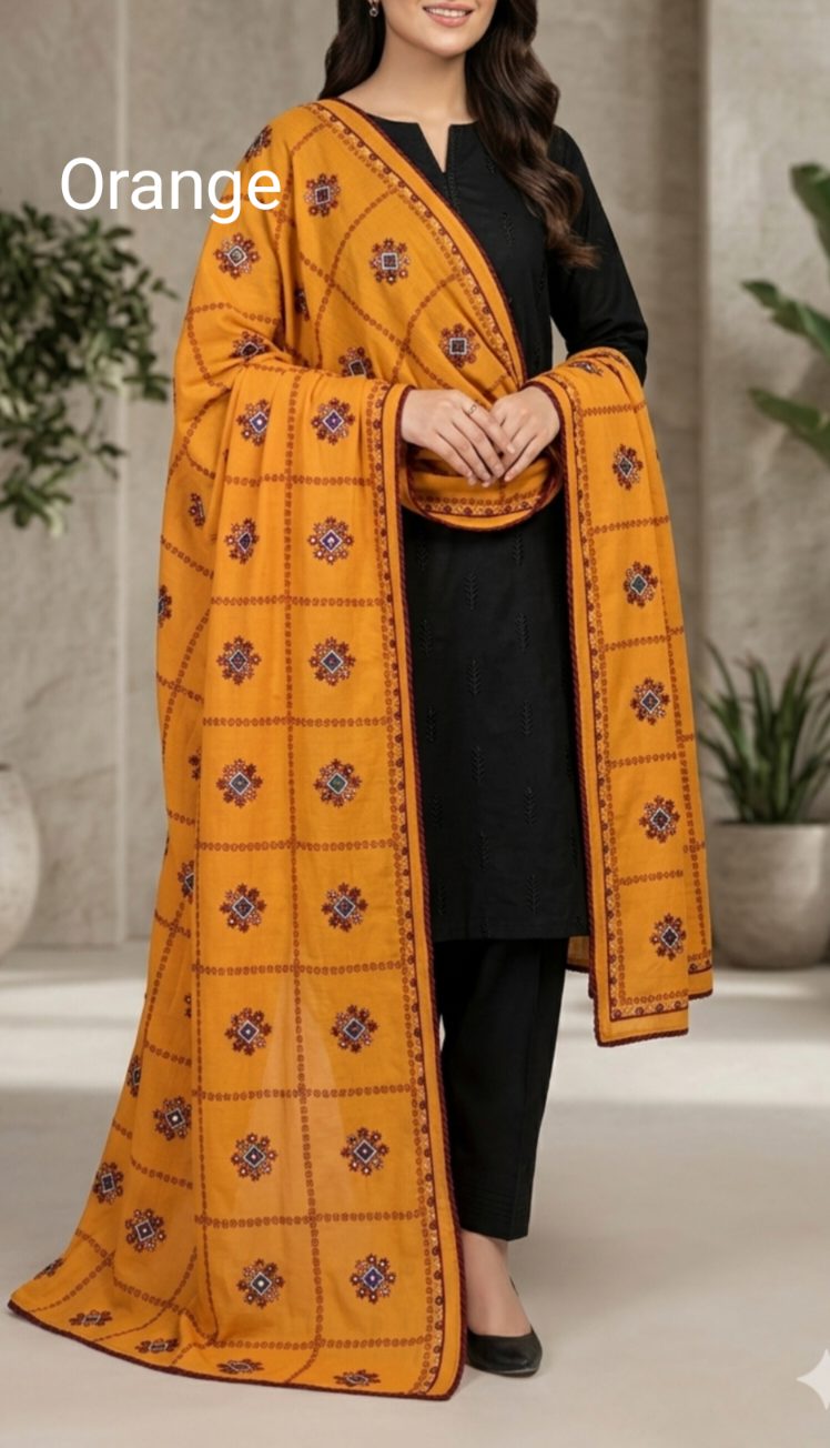 🥳 Sale Sale M-696 Rs.1590 ( DC Free) The Most Hi demanding Bolochi Embroidery jall in  Pure Georgette Stuff Chadder   (2.5 meter)