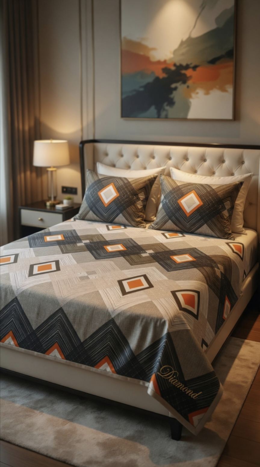 Sale Sale M-701  Rs 1490 Diamond Branded Crystal Cotton Double BedSheet with 2 pillow