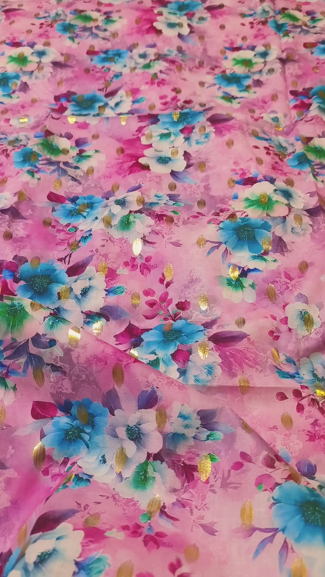 🥳 Sale Sale M-703  Rs.1350  imported Digital Gold Zaree Bunch Pure summer 🏝️ Lawn Same print Shirt & Truzer 2pc