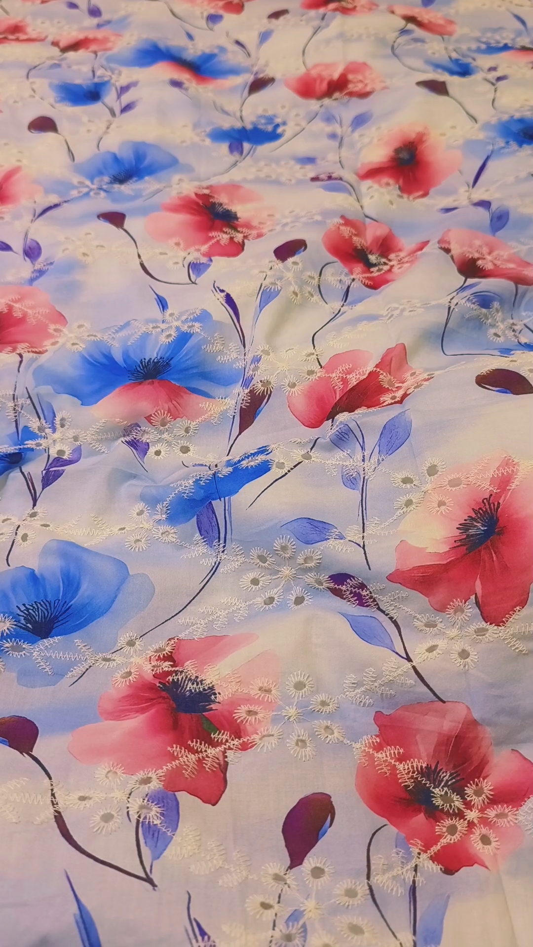 🥳 Sale Sale M-717   Rs.1650 Imported Hi quality 3-D Shiffli ChickenKari Embroidery Pure Summer 🏝️ Lawn Shirt -