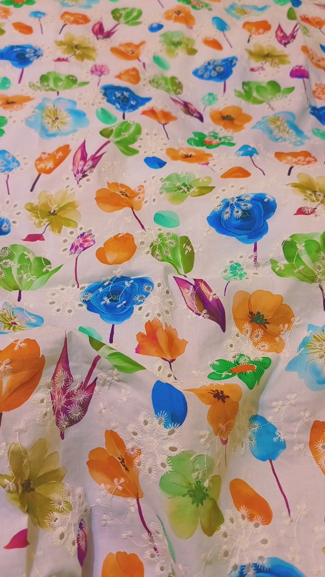 🥳 Sale Sale M-716   Rs.1650 Imported Hi quality 3-D Shiffli ChickenKari Embroidery Pure Summer 🏝️ Lawn Shirt -