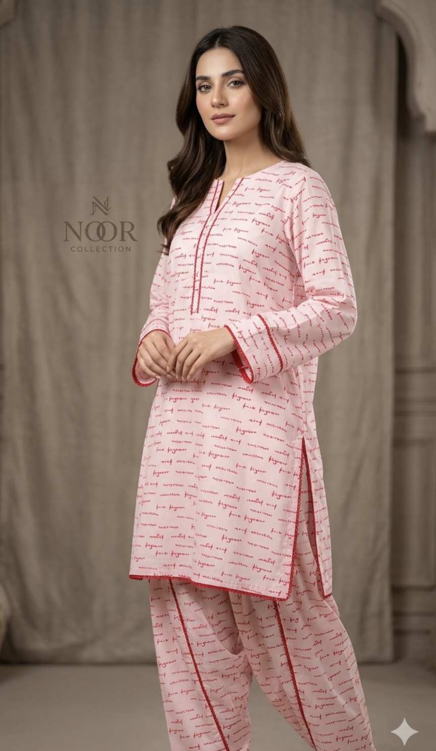 🥳 Big Sale Sale M-747  Rs.1390  Imported Cotton Same print Shirt & Trouser 2pc