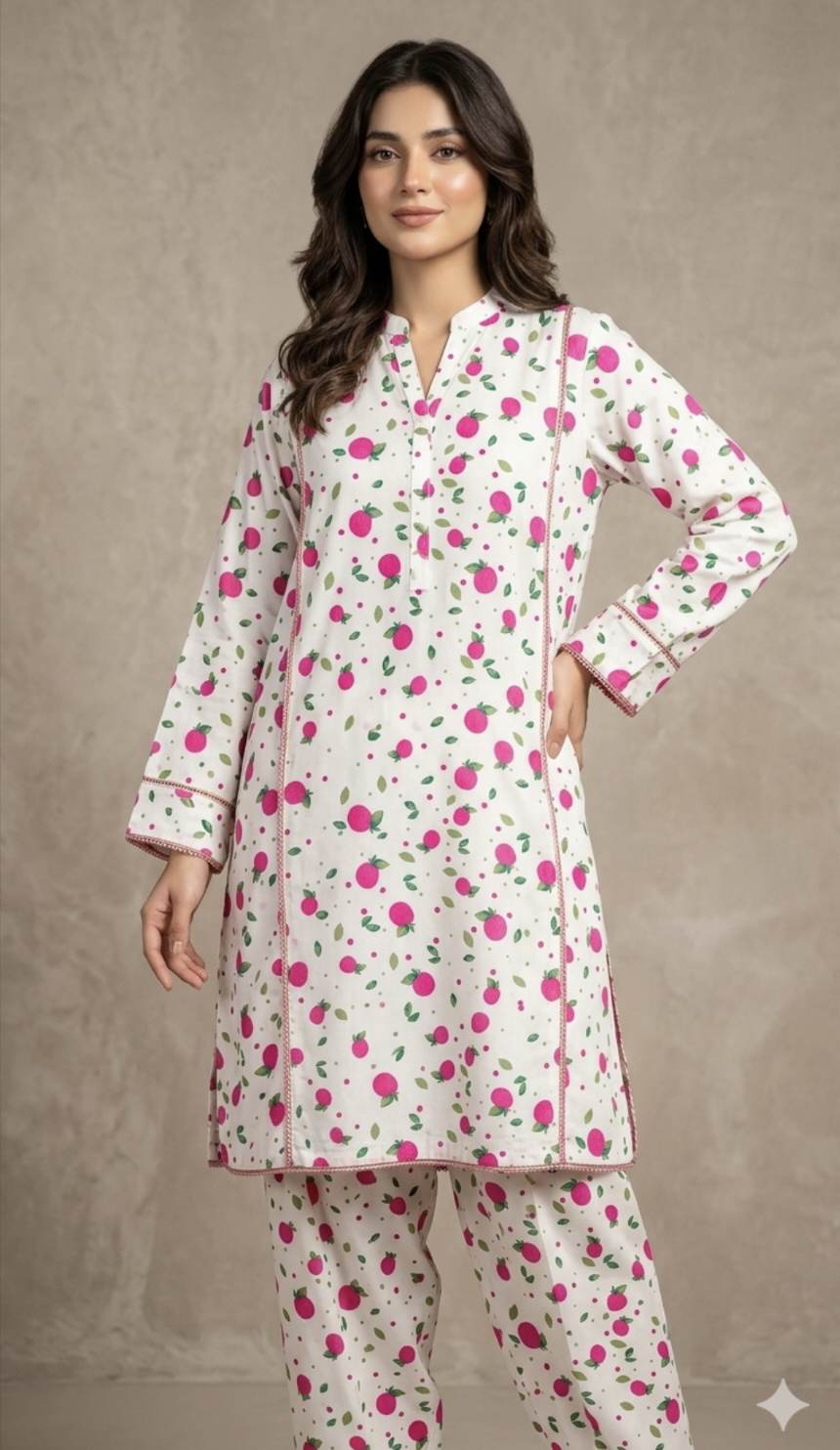 🥳 Big Sale Sale M-746  Rs.1390  Imported Cotton Same print Shirt & Trouser 2pc