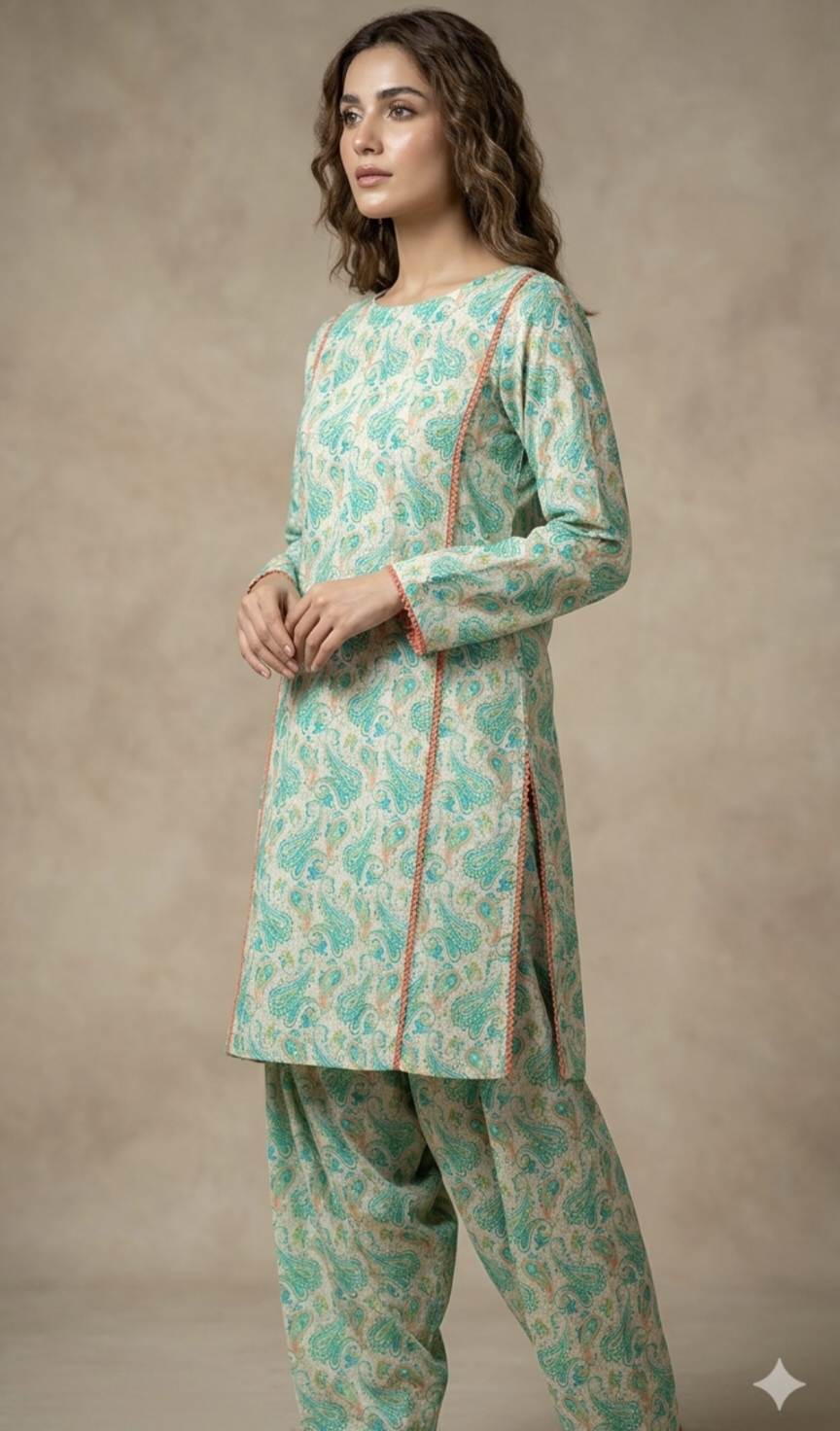 Sale Sale M-744 Rs.1390 Imported Digital Pure Summer ⛱️ Lawn Same print Shirt & Trzer 2pc