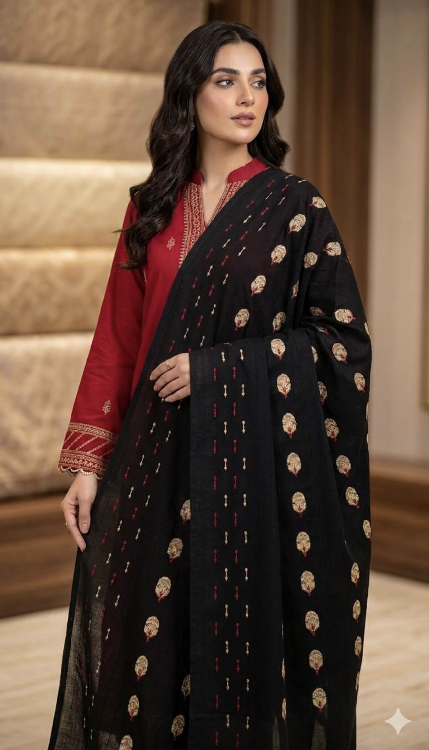 🥳🤷Big Sale M-808  Rs. 1390 (Dc Free) Most Luxurious Tarkashi Jacquard Lawn Chadder (2.5 Meter)