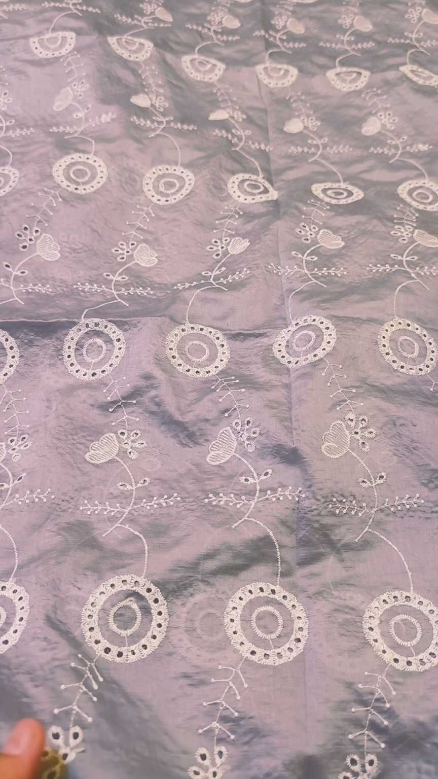 🥳 Sale Sale M-835  Rs.1650. Imported 3-D ChickenKari Embroidery in high quality paper Silky Lawn Shirt