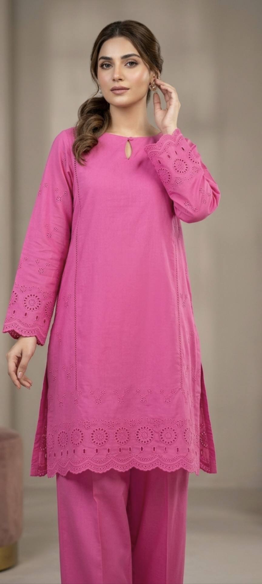 🥳 Sale Sale M-910  Rs.1590  Imported High quality 3-D ChickenKari Embroidery in Pure Summer Lawn Shirt