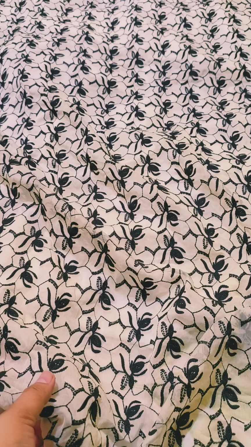 😱 Sale Sale M-1115 Imported Arr Full jall embroidery in pure indian Shaffon shirt
