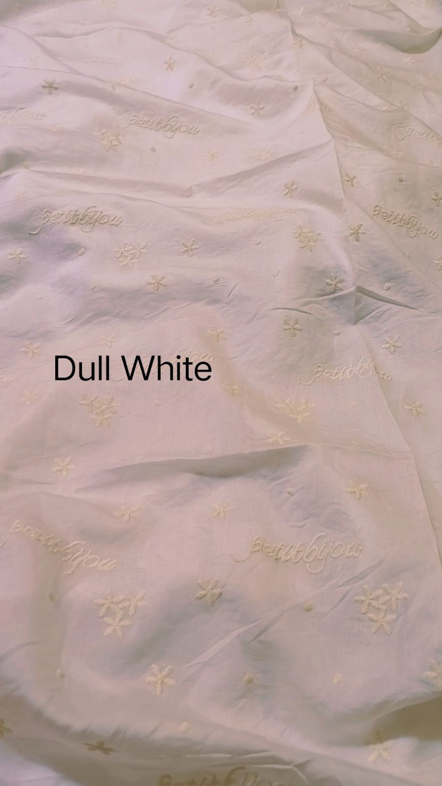 🥳 Sale Sale M-1265 . Imported Unique arr Embroidery Jall in High quality Fancy Silky  Lawn stuff Shirt