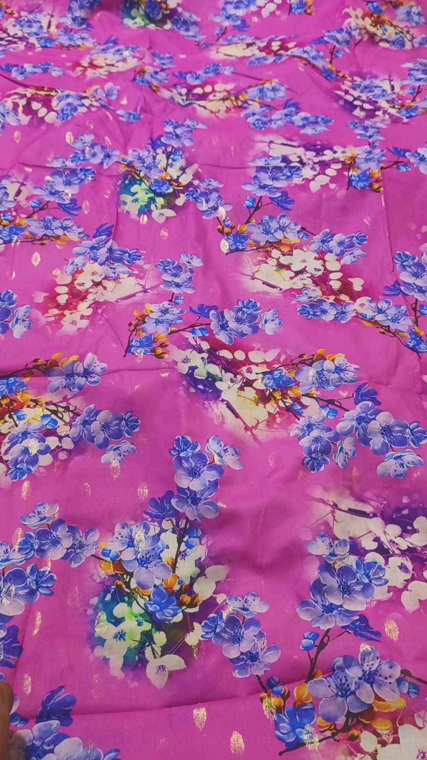 M-1305  imported Luxury Digital Zaree Bunch Pure ⛱️ Summer Lawn Same print Shirt & Truzer 2pc