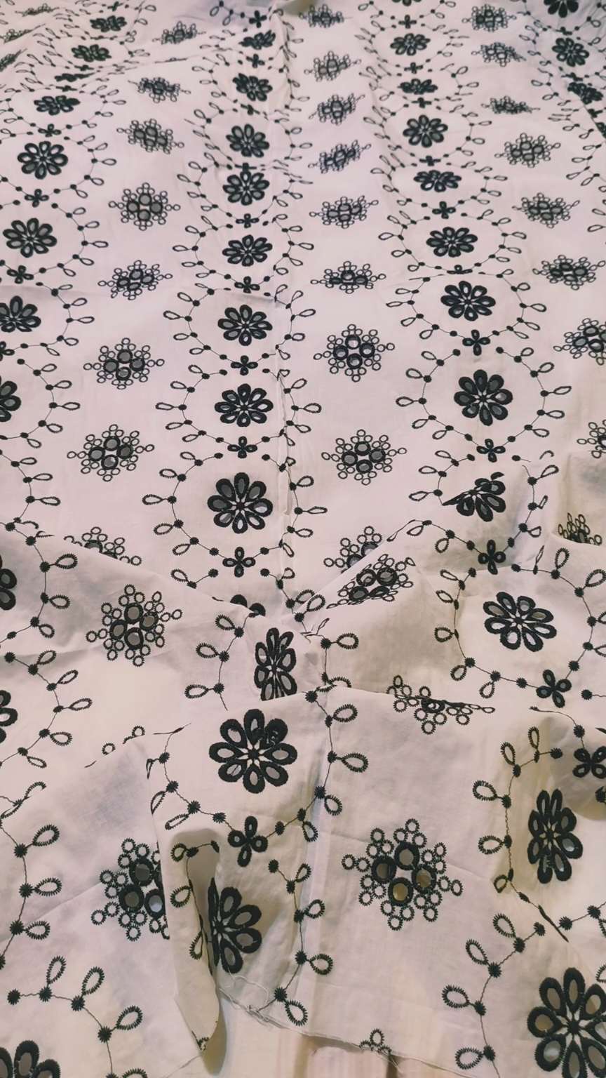 🥳 Sale Sale M-1399  Imported Shiffli Embroidery ChickenKari Pure Summer ⛱️ Lawn only Shirt - -