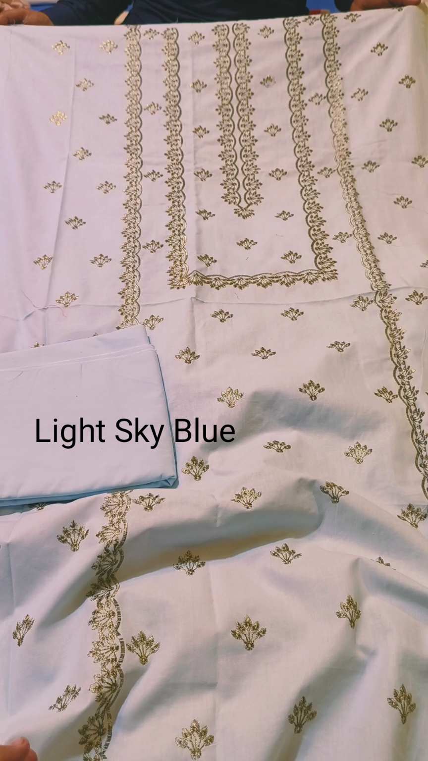 Sale Sale M-1394  Imported Breeze Style Tilla Embroidery Summer ⛱️ Soft Cotton Lawn Shirt & Truzer 2p