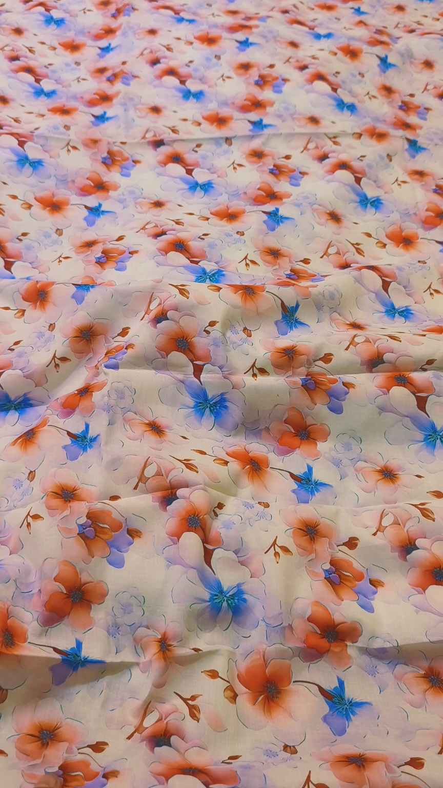 M-1536 Imported 3-D  Pure Summer ⛱️ Lawn Same print Shirt & Trzer 2pc