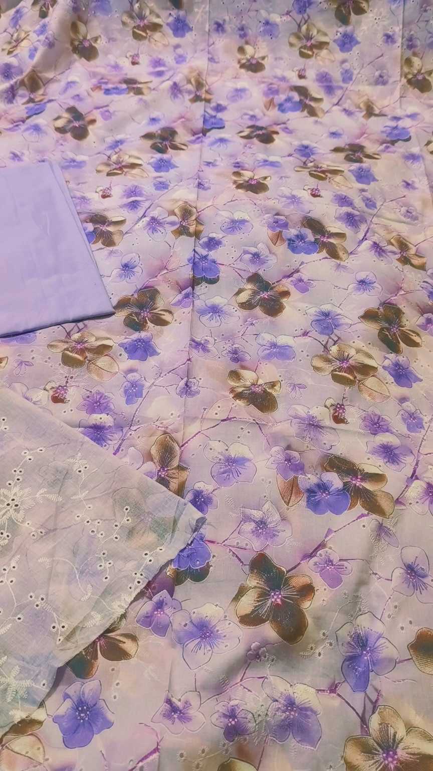 M-1520   Imported 3-D Luxury Embroidery Shiffli Full chickenkari Jall shirt & pure summer Lawn Matching Trzer 2pc