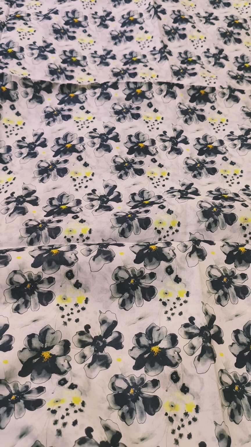 M-1672  Imported 3-D Pure Summer ⛱️ Lawn Same print Shirt & Trzer 2pc