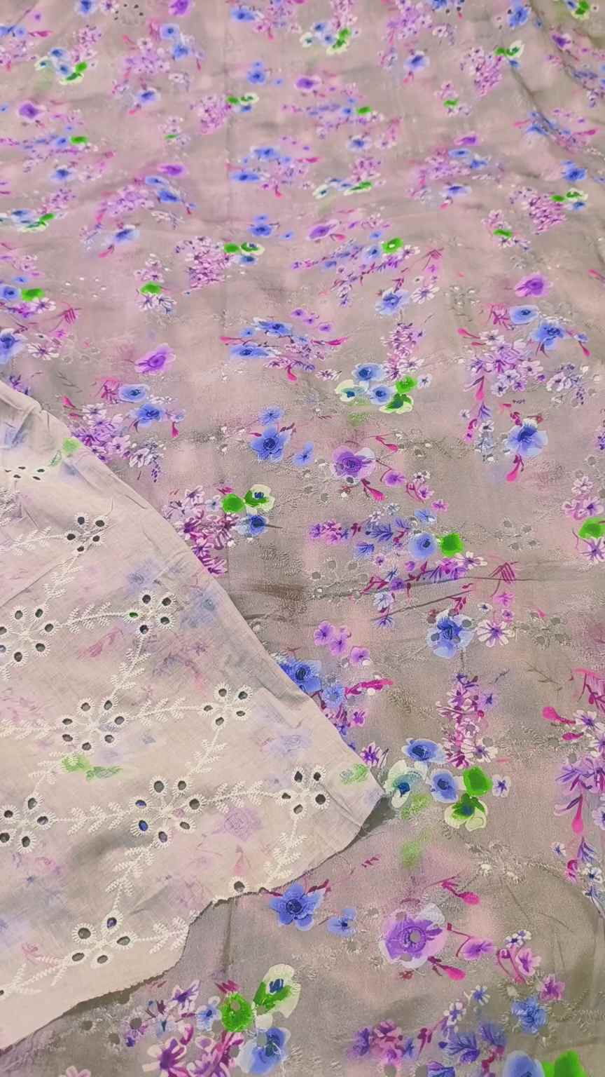 😱Lot Sale M- 1732  Imported High quality Luxury Shiffli ChickenKari Embroidery Print Pure Summer ⛱️ Lawn Only Shirt