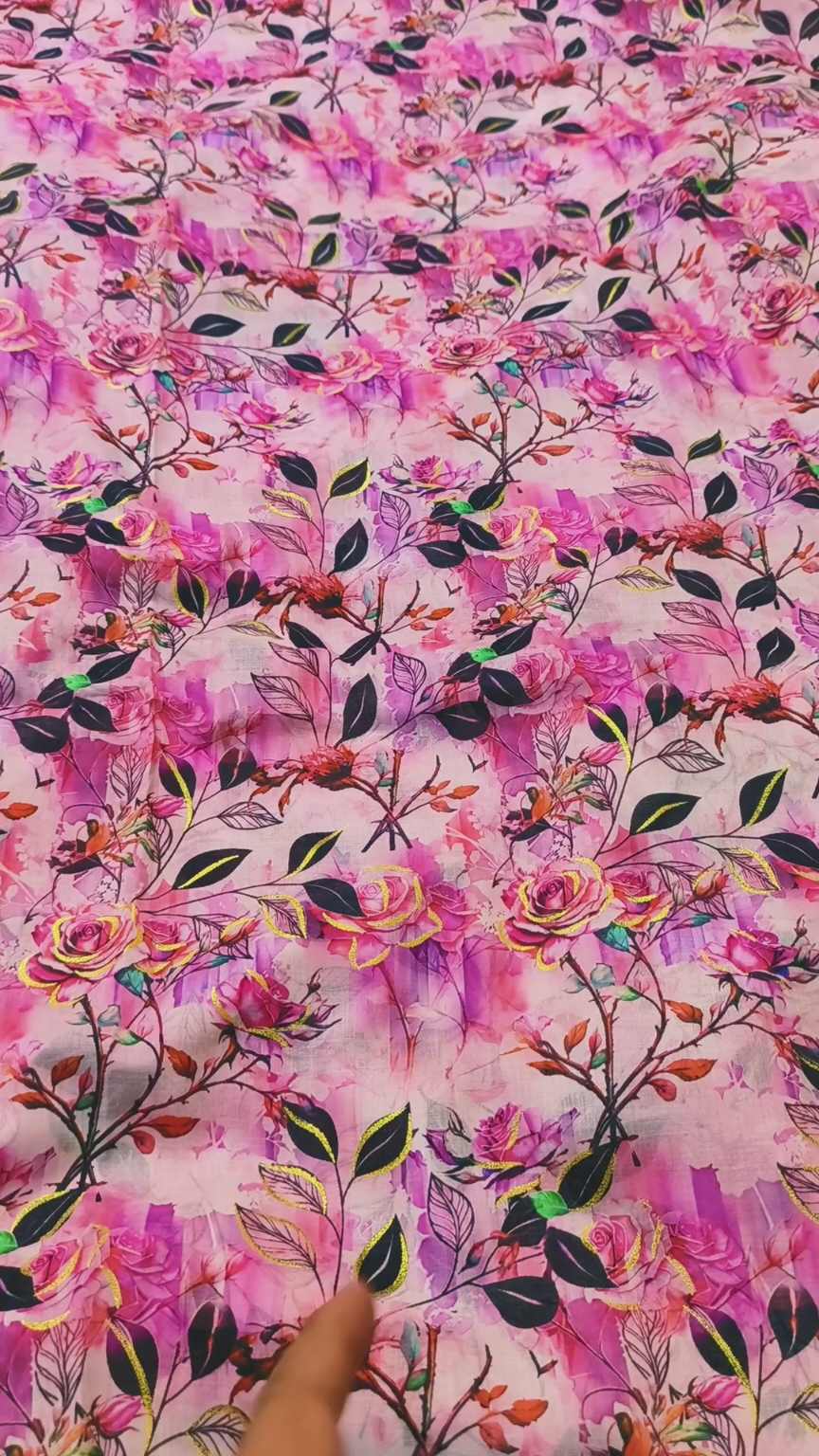 🥳 Sale Sale New Arrivals  M-1781  Imported Digital Gold Leker paint  Border in every flower Pure Summer ⛱️ Lawn Same print Shirt & Truzer 2pc