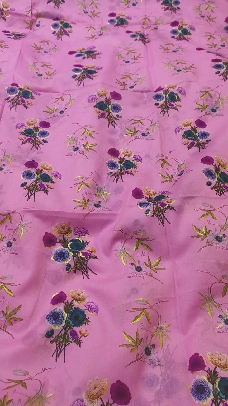 🥳 Sale Sale New Arrivals  M-1778  Imported Digital Gold Leker paint  Border in every flower Pure Summer ⛱️ Lawn Same print Shirt & Truzer 2pc