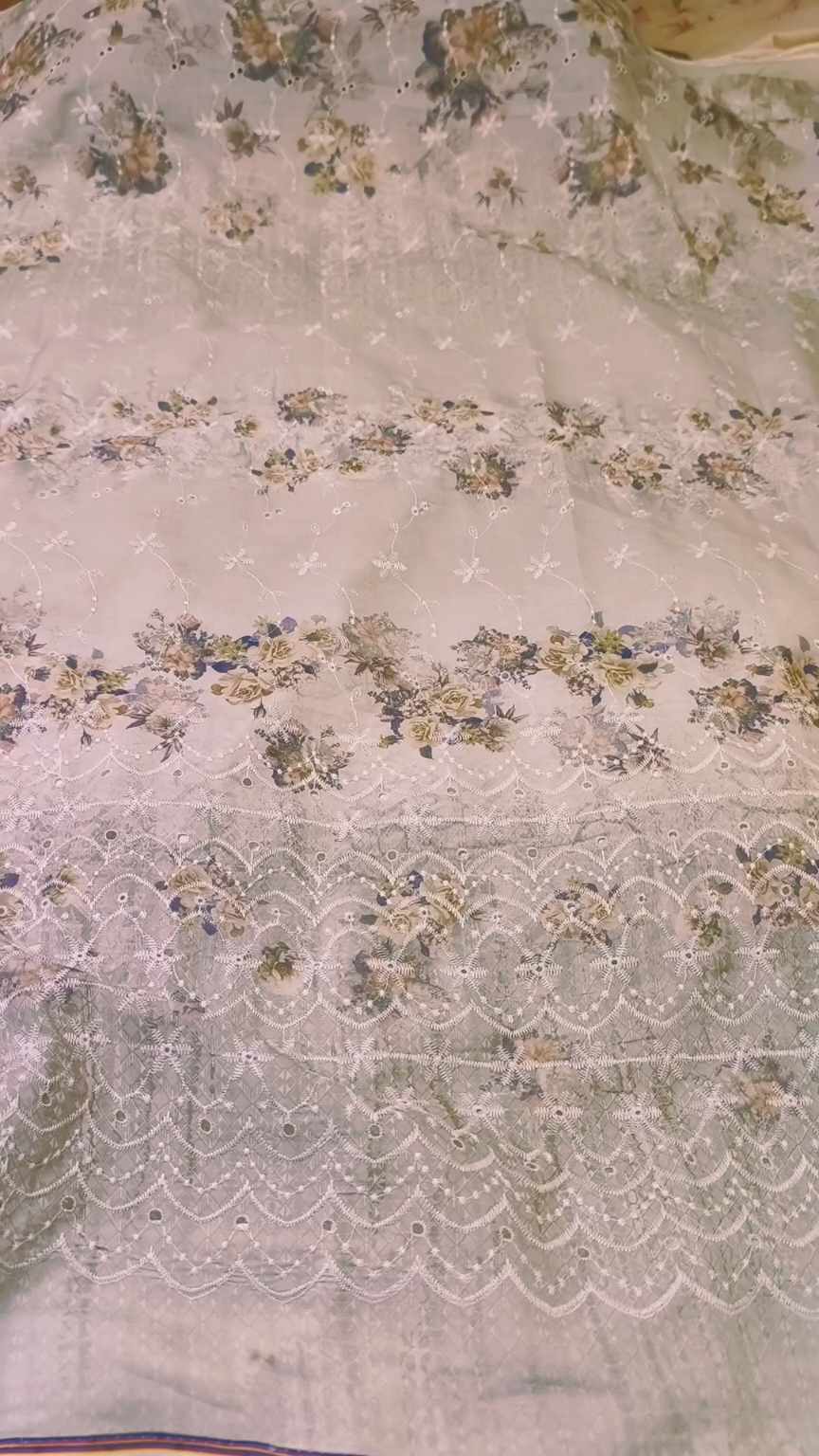 🥳 Sale Sale M-956  Rs.1650 Imported Hi quality 3-D Shiffli ChickenKari Embroidery Pure Summer 🏝️ Lawn Shirt