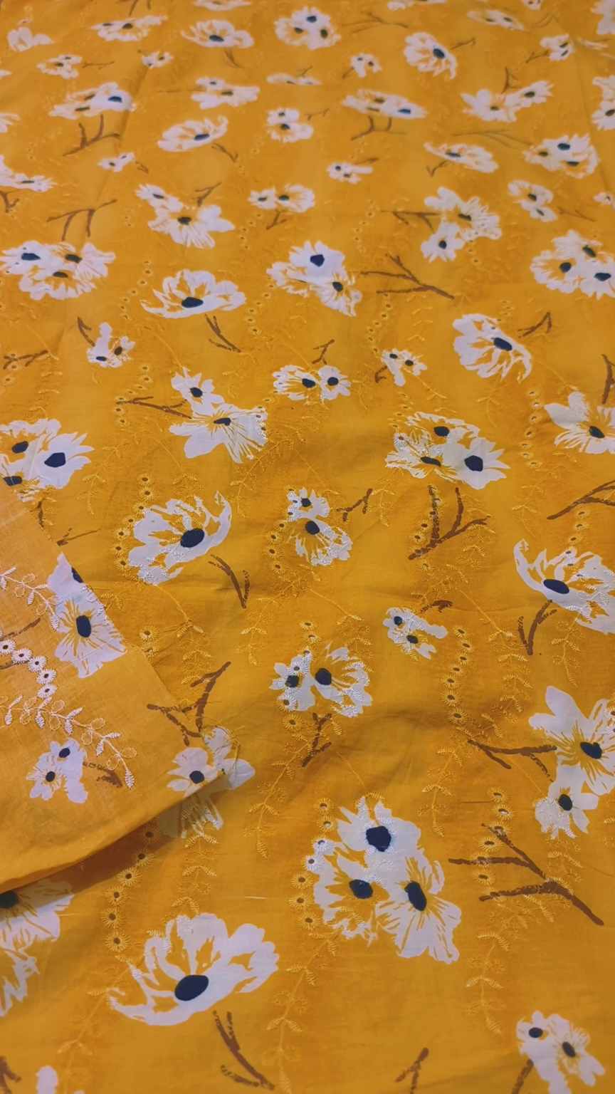 🥳 Sale Sale M-954  Rs.1650 Imported Hi quality 3-D Shiffli ChickenKari Embroidery Pure Summer 🏝️ Lawn Shirt